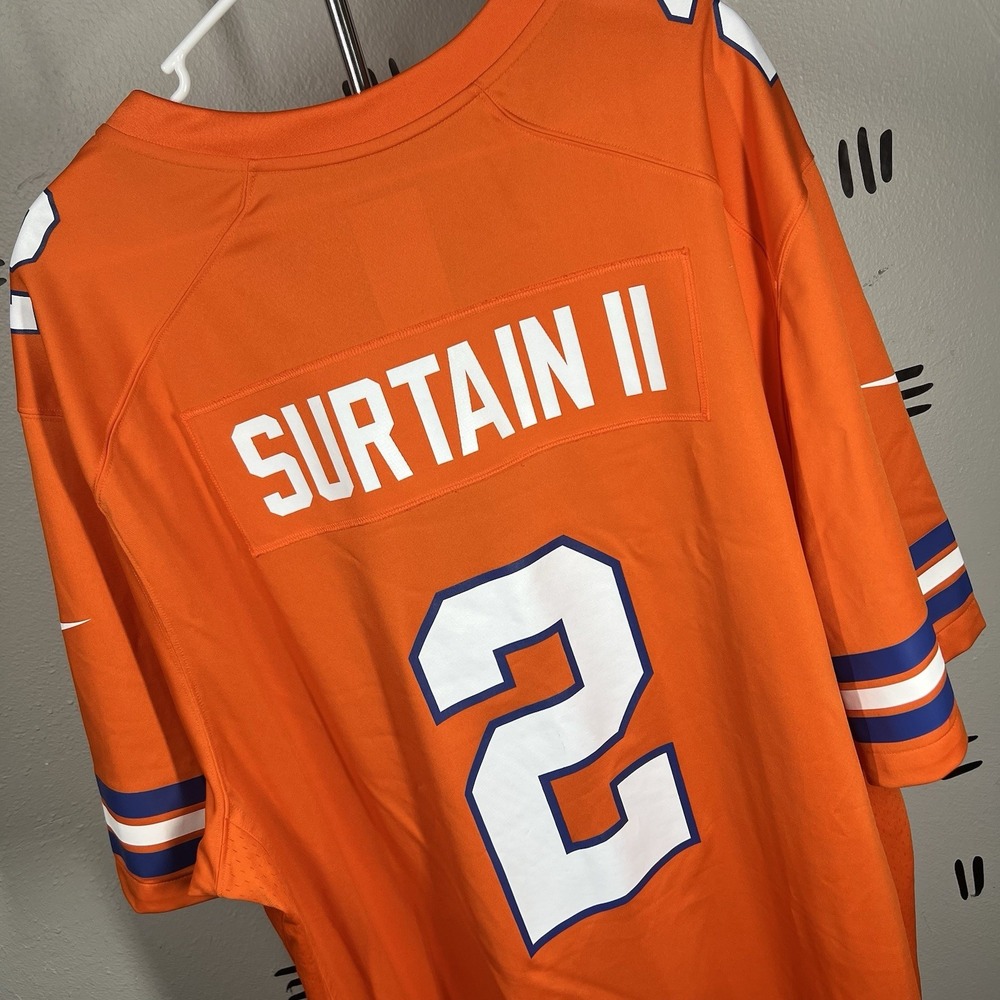 Nike Denver Broncos Patrick Surtain II Orange Color Rush Jersey Men's 3XL